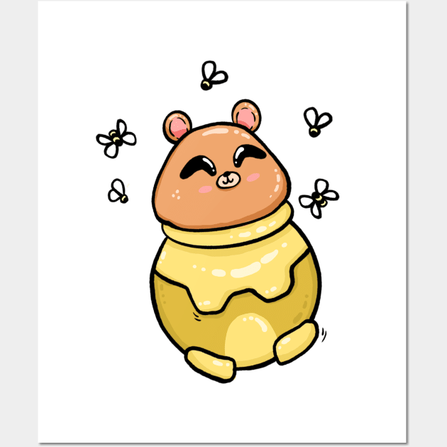 Kawaii Honey Pot Bear Wall Art by Jonathan Wightman